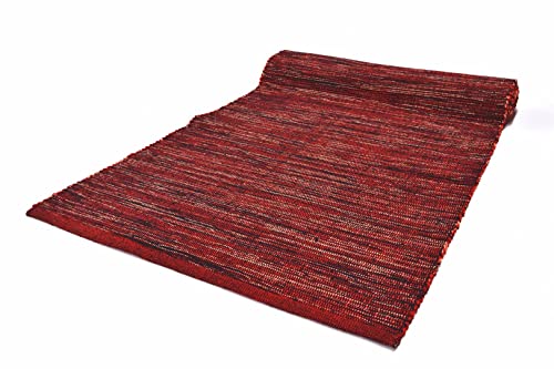 Bali Teppich aus Baumwolle, waschbar, für Badezimmer, Küche, rutschfest, Maschinenwaschbar (60 x 260 cm, Rot) von Arte Tappeti