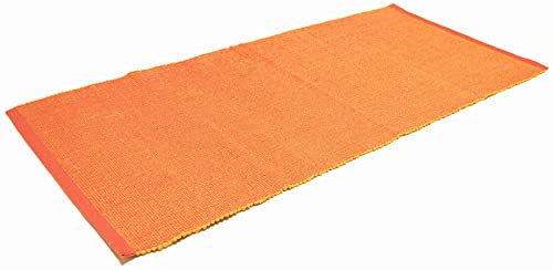 Easy Teppich aus Baumwolle, waschbar, für Bad und Küche, rutschfest (50 x 80 cm, Orange) von Arte Tappeti