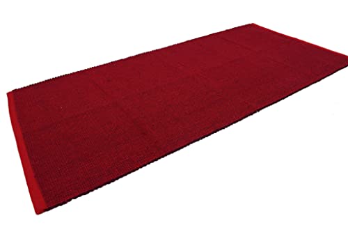 Easy Teppich aus Baumwolle, waschbar, für Bad und Küche, rutschfest (55 x 110 cm, Rot) von Arte Tappeti