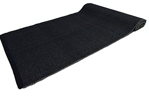 Easy Teppich aus Baumwolle, waschbar, für Bad und Küche, rutschfest (55 x 180 cm, Dark Grey) von Arte Tappeti