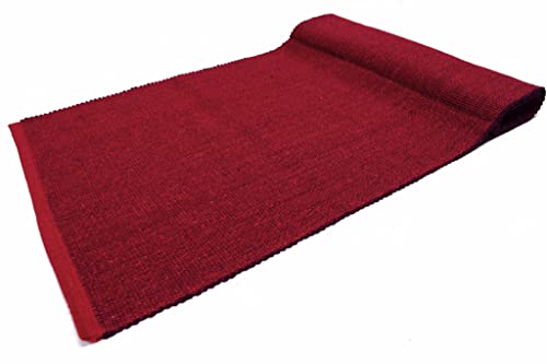 Easy Teppich aus Baumwolle, waschbar, für Bad und Küche, rutschfest (55 x 180 cm, Rot) von Arte Tappeti