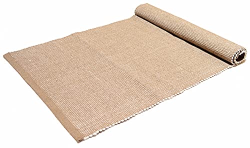 Easy Teppich aus Baumwolle, waschbar, für Bad und Küche, rutschfest (55 x 260 cm, Beige) von Arte Tappeti