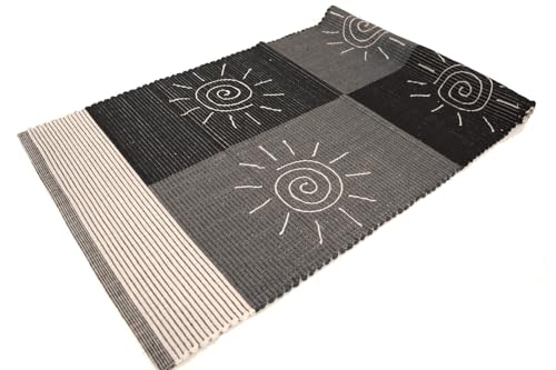 IBIZA Teppich Baumwolle, waschbar, Küchenläufer Mehrzweck, Badezimmer, mit Stickerei (50 x 80 cm, Grau) von Arte Tappeti