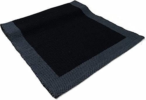 LIFE Teppich aus Baumwolle, waschbar, für Bad und Küche, rutschfest (50 x 80 cm, Schwarz) von Arte Tappeti