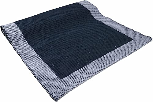 LIFE Teppich aus Baumwolle, waschbar, für Bad und Küche, rutschfest (60 x 120 cm, Blau) von Arte Tappeti