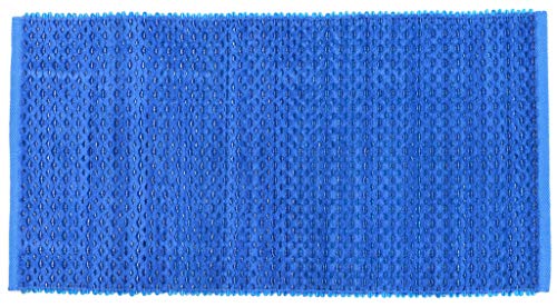 MALIBU Teppich aus Baumwolle, PVC, waschbar, für Badezimmer, Küche und Schlafzimmer (60 x 120 cm, Blau) von Arte Tappeti