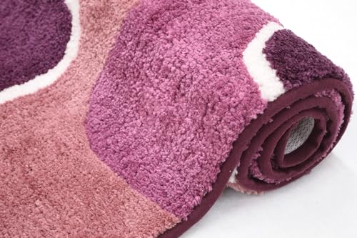 Arte Tappeti SOGNO Rutschfester Badezimmerteppich, Duschteppich, waschbar und saugfähig, weich (50 x 80 cm, 10 Pink) von Arte Tappeti