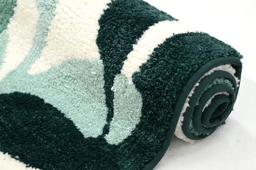 SOGNO Rutschfester Badezimmerteppich, Duschteppich, waschbar und saugfähig, weich (50 x 80 cm, 24 Grün) von Arte Tappeti