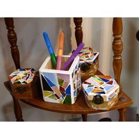 Boxen-Schmuck Box Dekorative Trencadís/Bleistift Halter Holz Und Glas Getrennt von ArteCristal