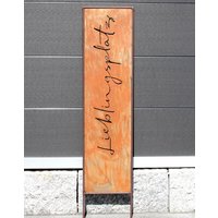 Gartenstele Edelrost Lieblingsplatz Deko 100 X 25 cm von ArteFerroShop