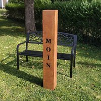 Metall Rost Säule Mit Schriftzug Personalisierte Geschenkidee Gartendeko von ArteFerroShop