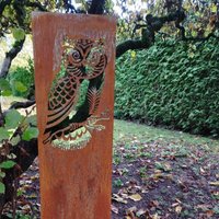 stele Motiv Eule Uhu Tier Deko Garten Schild Edelrost 100 X 30 cm von ArteFerroShop