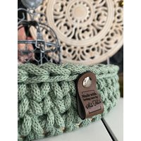 Tablett Schale Häkelkorb Mit Holzboden von ArteFilato