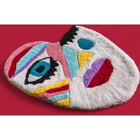 Abstrakter Pop-Art Teppich Handgemacht Aus Weicher Wolle, Rutschfest Bunt Modern Geschenkidee Für Wohnzimmer Deko Badezimmer Abstrakter Pop-Art Teppich Handgemacht Aus Weicher Wolle, Rutschfest Bunt Modern Geschenkidee Für Wohnzimmer Deko Badezimmer von ArtePazza