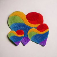 Bunter Herzformiger Teppich Lgbt-Community Home Decor, Abstrakter Handgemacht. Mutter Tag Herz Geschenk. Wohnzimmer Teppich. Gif von ArtePazza