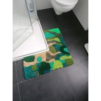 Dusch Matte Moos Art. Badezimmer Teppich. Grün Weich. Eckdusche Matte. Dekor Home Badezimmer. Geschenk Für Die Frau. Teppich von ArtePazza