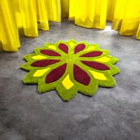 Grüner Teppich Weich Handgemacht Wohnzimmer Teppich. Blumen Form Geschenk Zu Muttertag .badezimmer Flur Abstrakt. Gift von ArtePazza