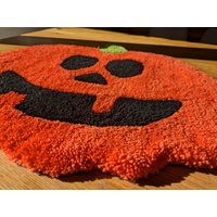 Hellowen Dekoration Teppich Orange Kürbis Klein . Badezimmer Weich Badematte Dusche. Kinderzimmer Dekor. Geschenk von ArtePazza