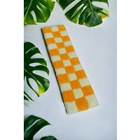 Kleiner Teppich Gelb Karo Vorleger .teppich Für Schmaler Flur. Tuftet Rug, Smal Wool Rug. Mini Shower Kitchen Dekorative von ArtePazza