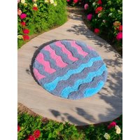 Runder Teppich Pastell Farben Badezimmer Matte Weich. Handgemachte Geschenk Umzug Flur Modern, Kinderzimmer Runder Teppich Pastell Farben Badezimmer Matte Weich. Handgemachte Geschenk Umzug Flur Modern, Kinderzimmer von ArtePazza
