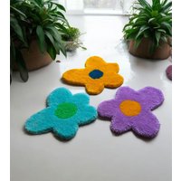 Teppich Blumen 3Set . Handgemachte 3 Stück Bunte Teppiche Muster Geschenk Für Die Freundin. Wohnzimmer Besonderst von ArtePazza