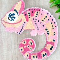 Weicher Teppich Tier. Badezimmer Matte, Abstrakter Teppich, Wohnzimmer Dekor. Tier Portrait. Wand Bild. Flur Rund. Chameleon Design von ArtePazza