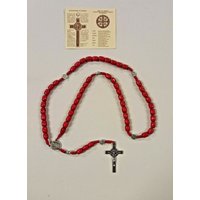 Hölzerner Rosenkranz Des Heiligen Benedikt Von Norcia Mit Kreuz Und Pater Medaille Heiligen, Größe 11 X 9 Mm Körnung, Handgefertigt in Italien von ArteSacraCaravaggio