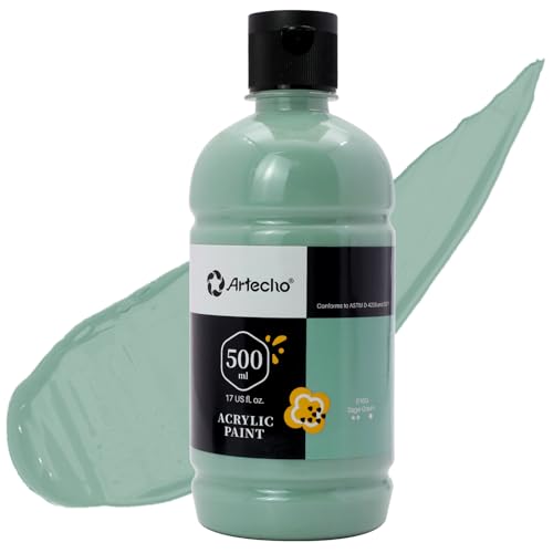Artecho Acrylfarbe Salbei Grün 500 ml, Wasserfest und Lichtecht, Schnell Trocknend, Acrylfarbe für Leinwand, Holz, Stoff, Handwerk, Leder und Stein. Artecho Acrylfarbe Salbei Grün 500 ml, Wasserfest und Lichtecht, Schnell Trocknend, Acrylfarbe für Leinwand, Holz, Stoff, Handwerk, Leder und Stein. von Artecho
