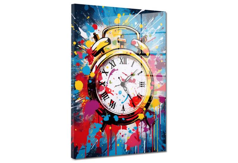 Artedinoi Acrylglasbild Pop Art Wecker Colour Acrylglas Wandbild Bild Wanddeko Wohnzimmer XL von Artedinoi