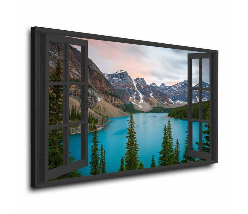 Artedinoi Leinwandbild Fenster Mountain Bergpanorama Wandbild Leinwandbild Dekoration Kunst X von Artedinoi