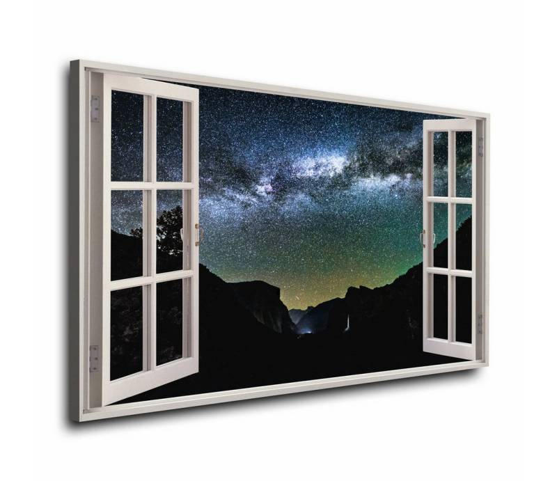 Artedinoi Leinwandbild Fenster Natur Stars Wandbild Leinwandbild Deko XL Kunst von Artedinoi