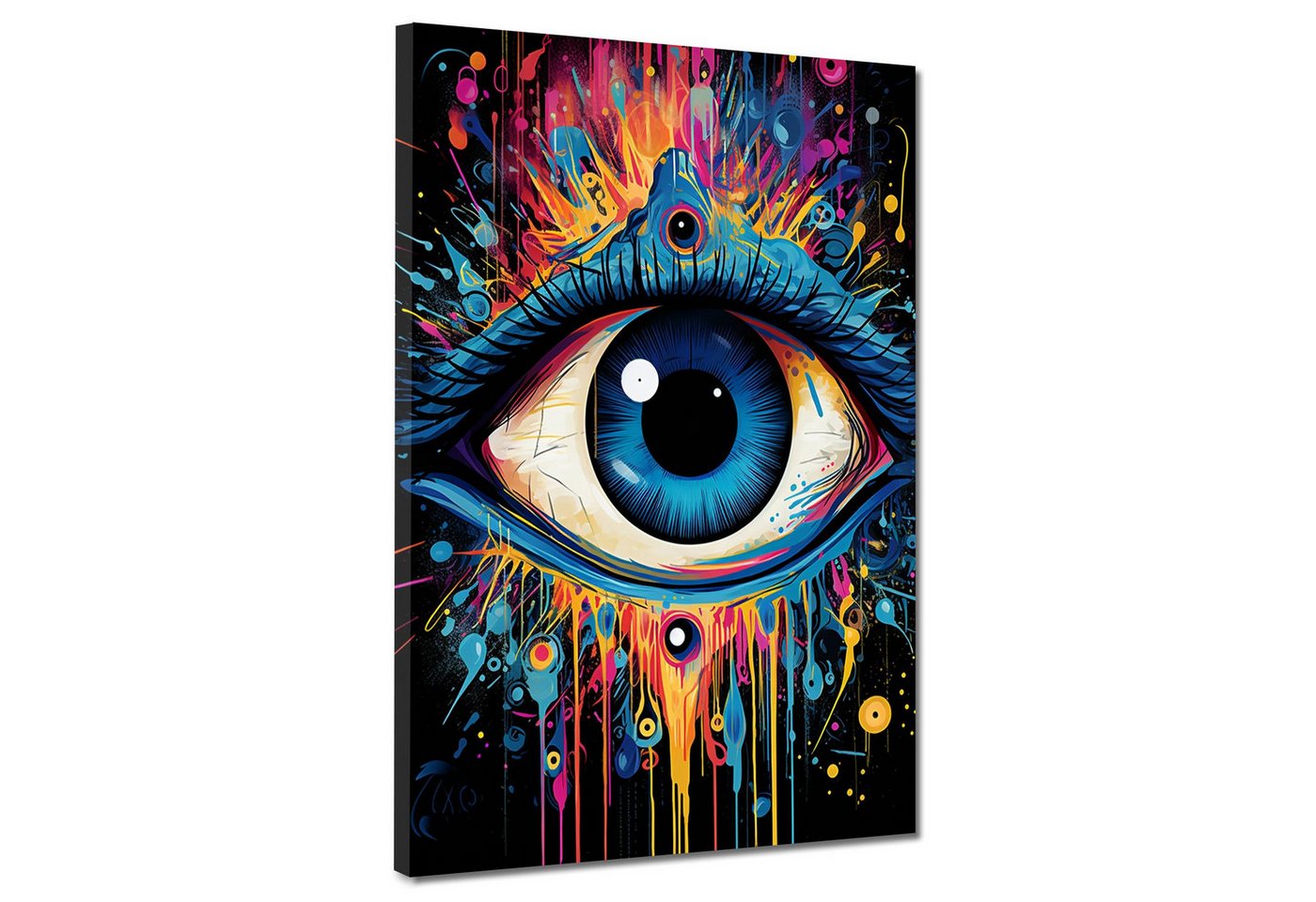 Artedinoi Leinwandbild Pop Art Blaues Auge Leinwandbild Wandbild Kunstdruck XL Wanddeko von Artedinoi