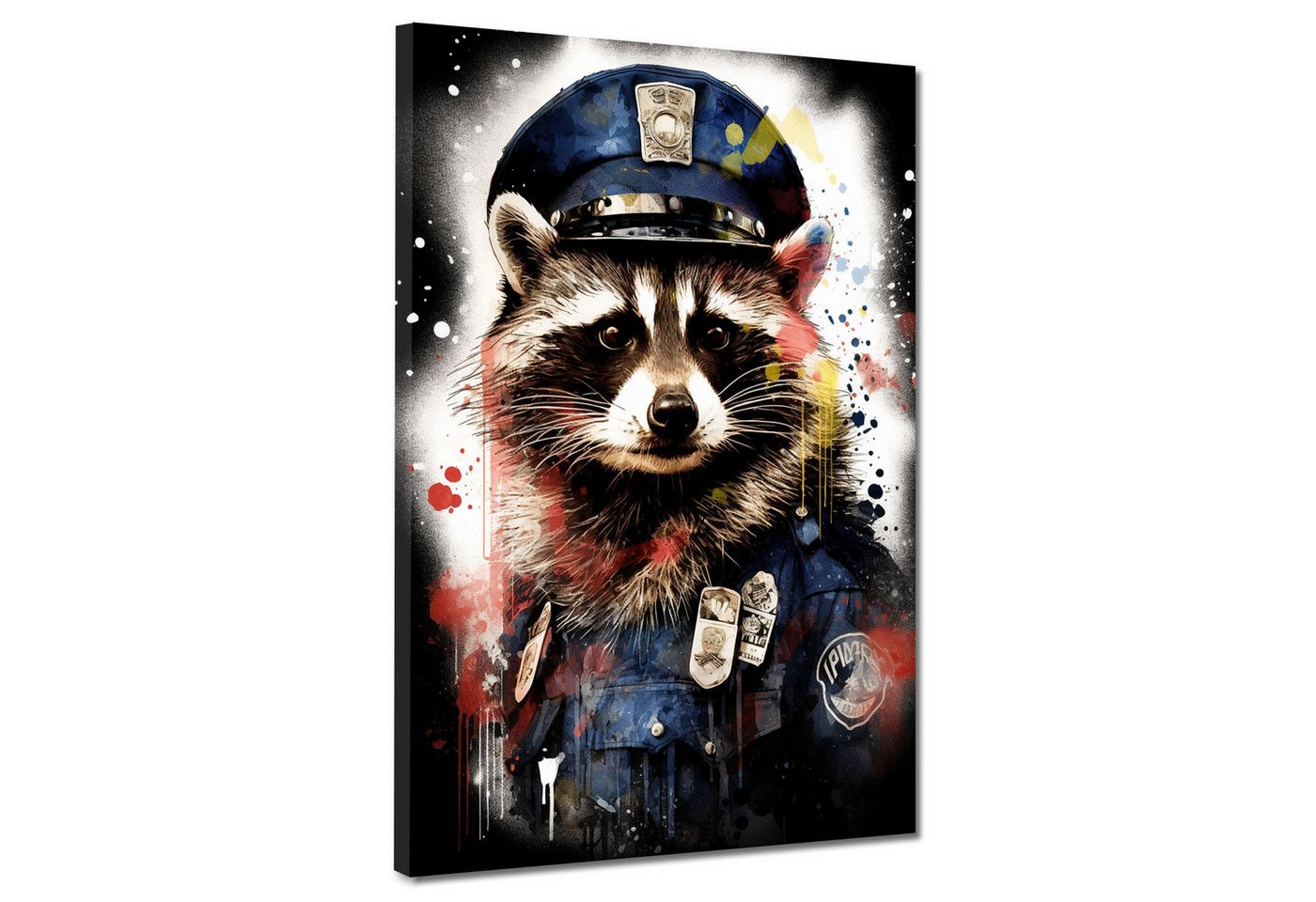 Artedinoi Leinwandbild Street Art Waschbär Polizei Leinwandbild Wandbild Kunstdruck XL Wandde Artedinoi Leinwandbild Street Art Waschbär Polizei Leinwandbild Wandbild Kunstdruck XL Wandde von Artedinoi