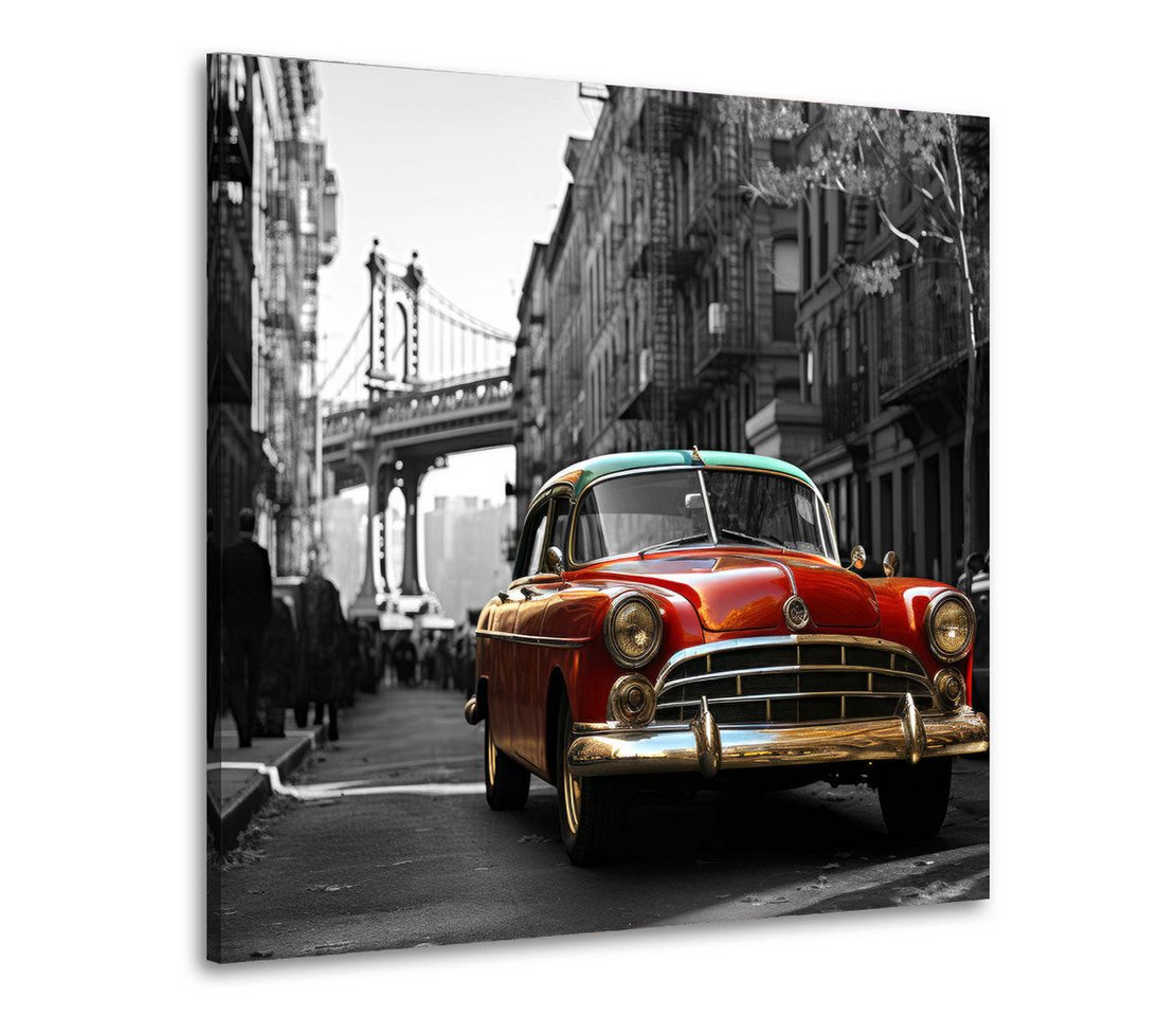 Artedinoi Leinwandbild Schwarz weiß Oldtimer in rot Leinwandbild Wandbild Kunstdruck XL Wandd Artedinoi Leinwandbild Schwarz weiß Oldtimer in rot Leinwandbild Wandbild Kunstdruck XL Wandd von Artedinoi