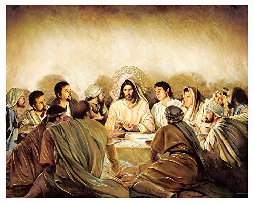 Saint Last Supper (20,3 x 25,4 cm) Goldfolie – religiöser Wandkunstdruck, laminiert, ungerahmt, Poster, Heimdekoration, Arte Diseño Piezas Maestras von Artediseño piezas maestras