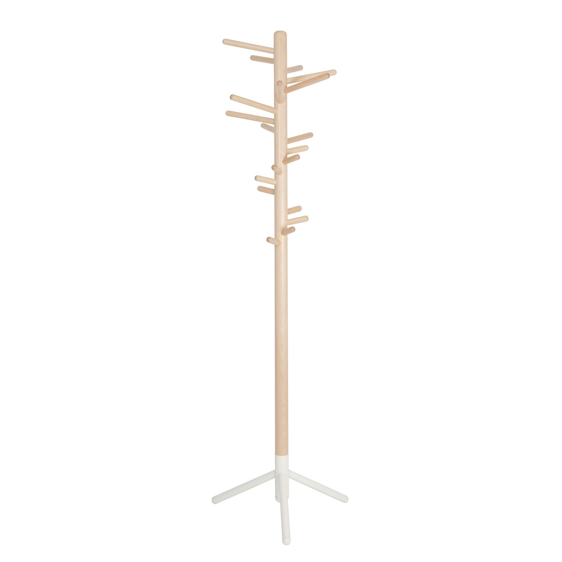 Artek - 160 Kleiderständer - natur, weiß/klar lackiert/H 177cm / Ø 61cm/Fuß weiß lackiert von Artek