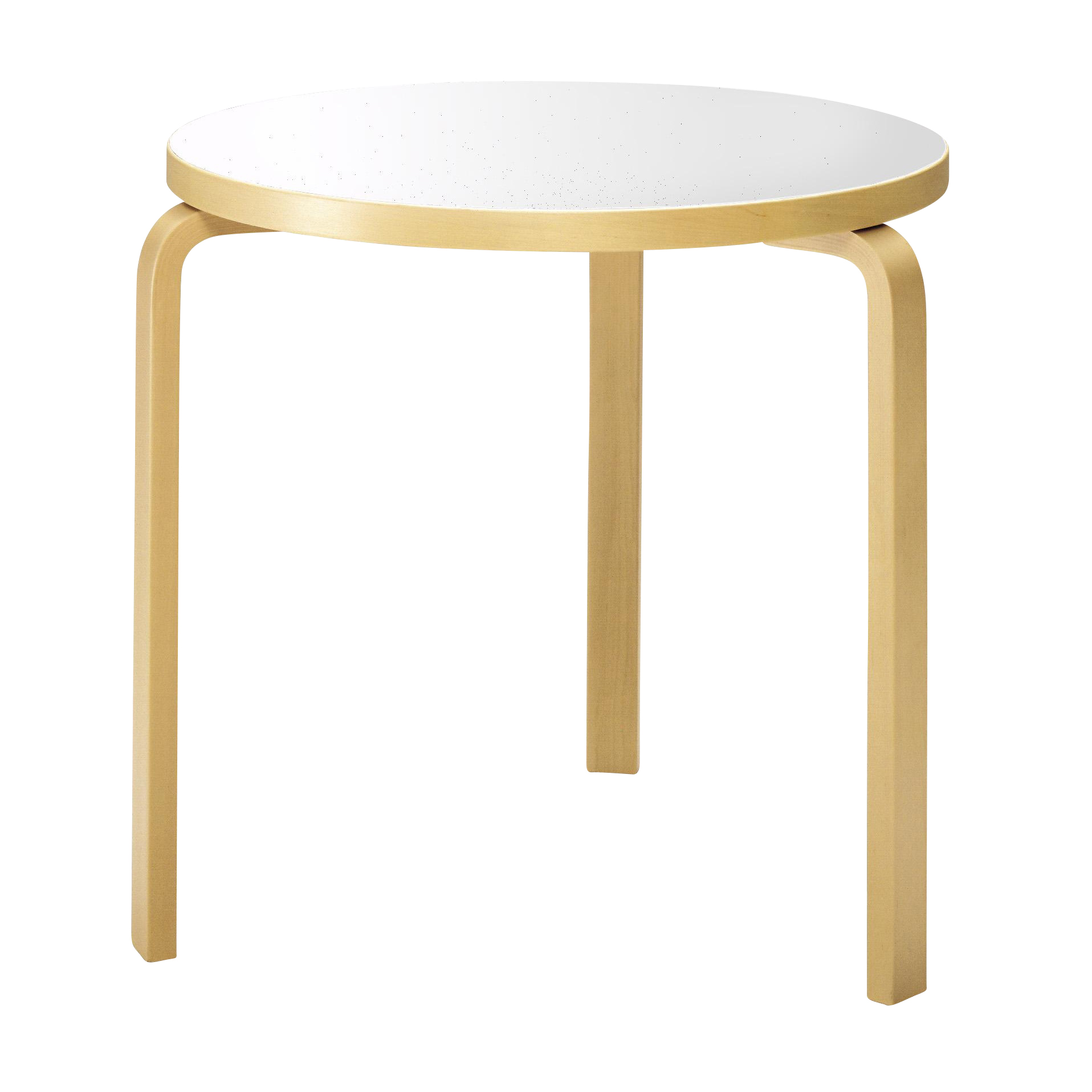 Artek - Aalto 90B Tisch Ø75cm - weiß, natur/Tischplatte HPL/Gestell Birke massiv klar lackiert/H 74cm / Ø 75cm von Artek