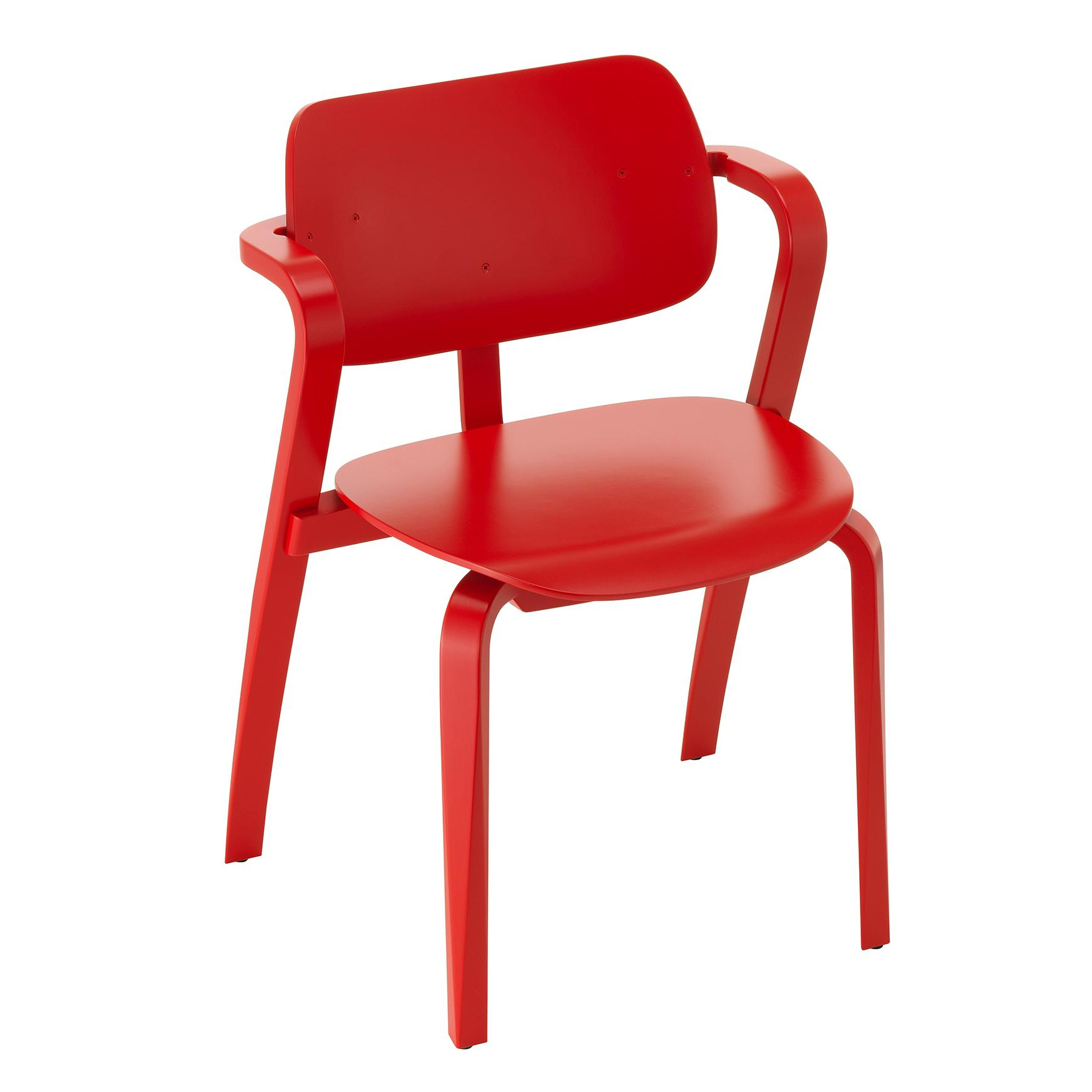 Artek - Aslak Armlehnstuhl - rot/lackiert/Gestell Birke massiv lackiert/BxHxT 53x76x50cm von Artek