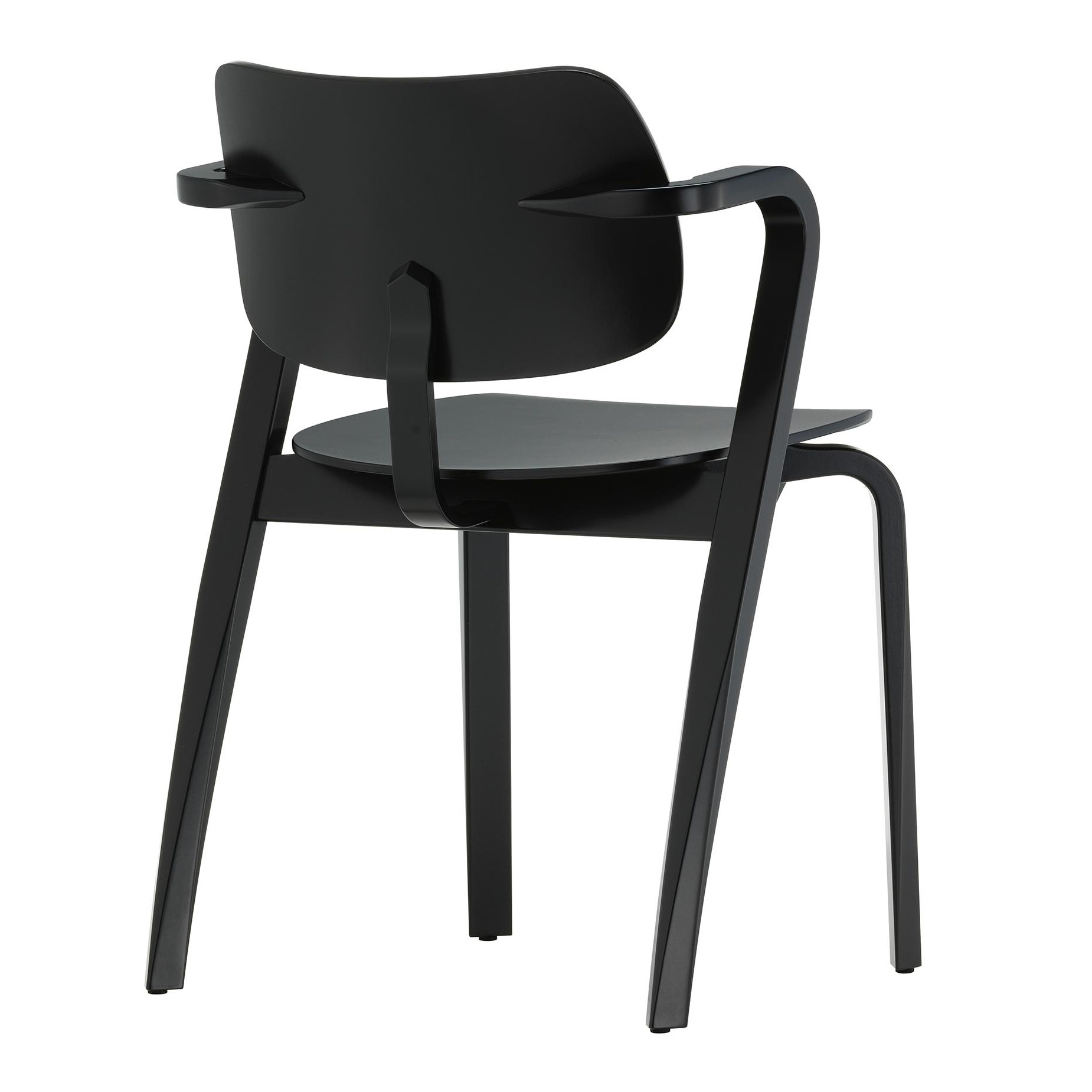 Artek - Aslak Armlehnstuhl - schwarz/lackiert/Gestell Birke massiv lackiert/BxHxT 53x76x50cm von Artek