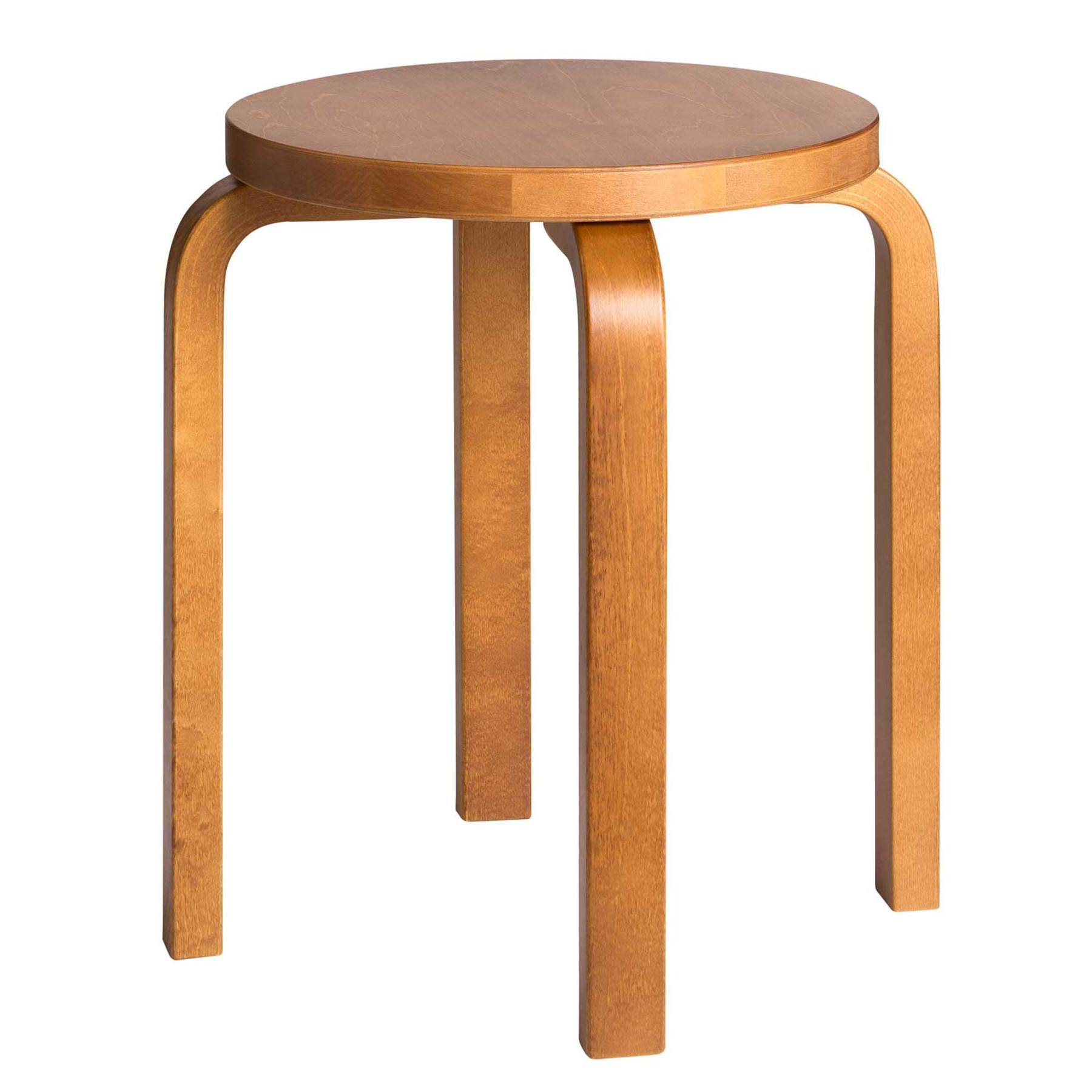 Artek - E60 Hocker Gestell gebeizt - honig/gebeizt/Gestell Birke massiv honig gebeizt/H x Ø 44x38cm von Artek