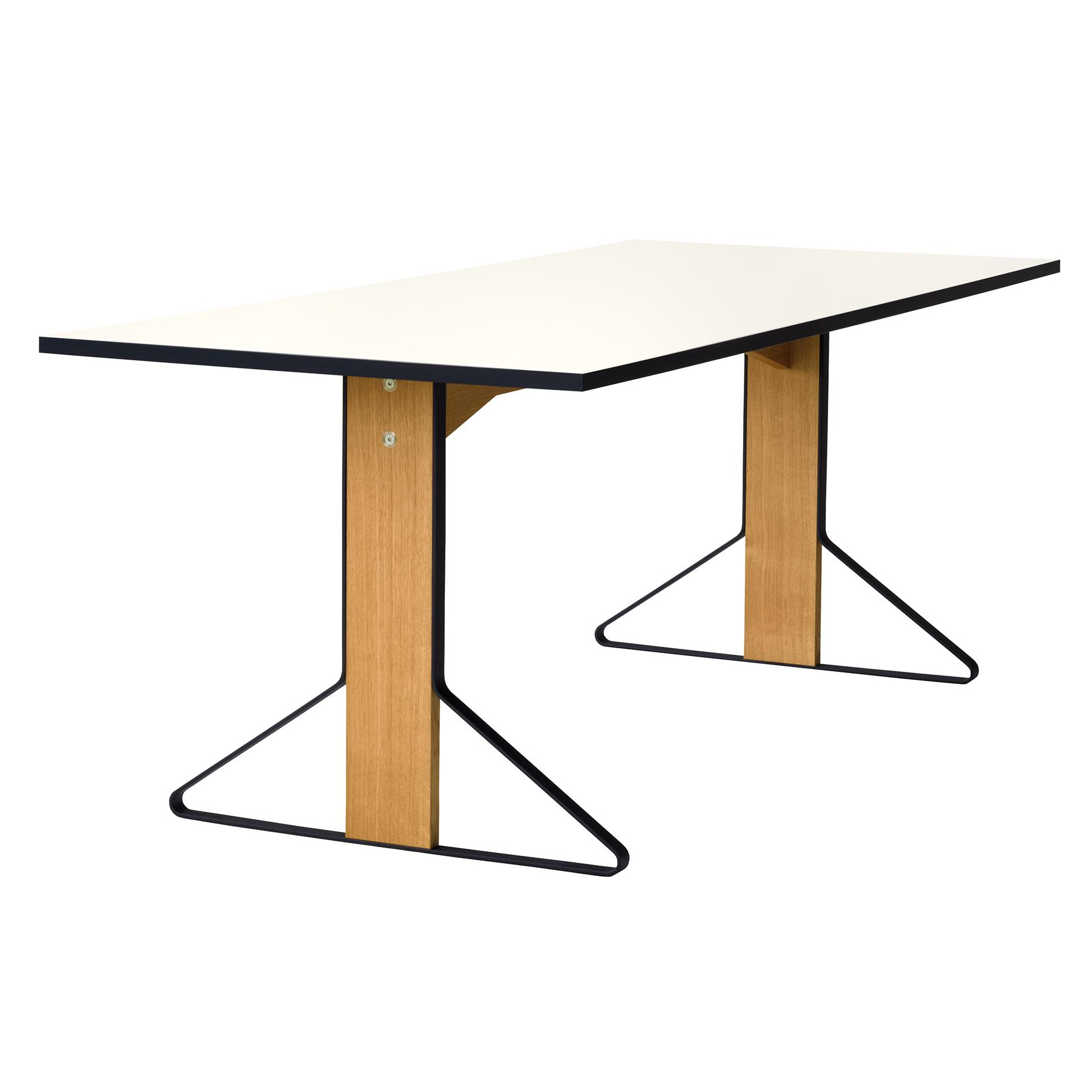 Artek - Kaari REB012 Tisch Eiche klar lackiert 160x80cm - weiß, natur/Tischplatte HPL/Beine Eiche klar lackiert/Gestell Stahl pulverbeschichet schwarz von Artek