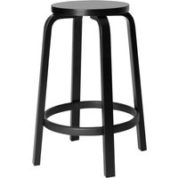 Barhocker Bar Stool 64 black linoleum 65 cm H von Artek