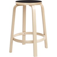 Barhocker Bar Stool 64 black linoleum/natural 65 cm H von Artek