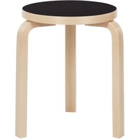 Hocker 60 natur/schwarz linoleum von Artek