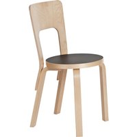 Stuhl Chair 66 natural/black linoleum von Artek