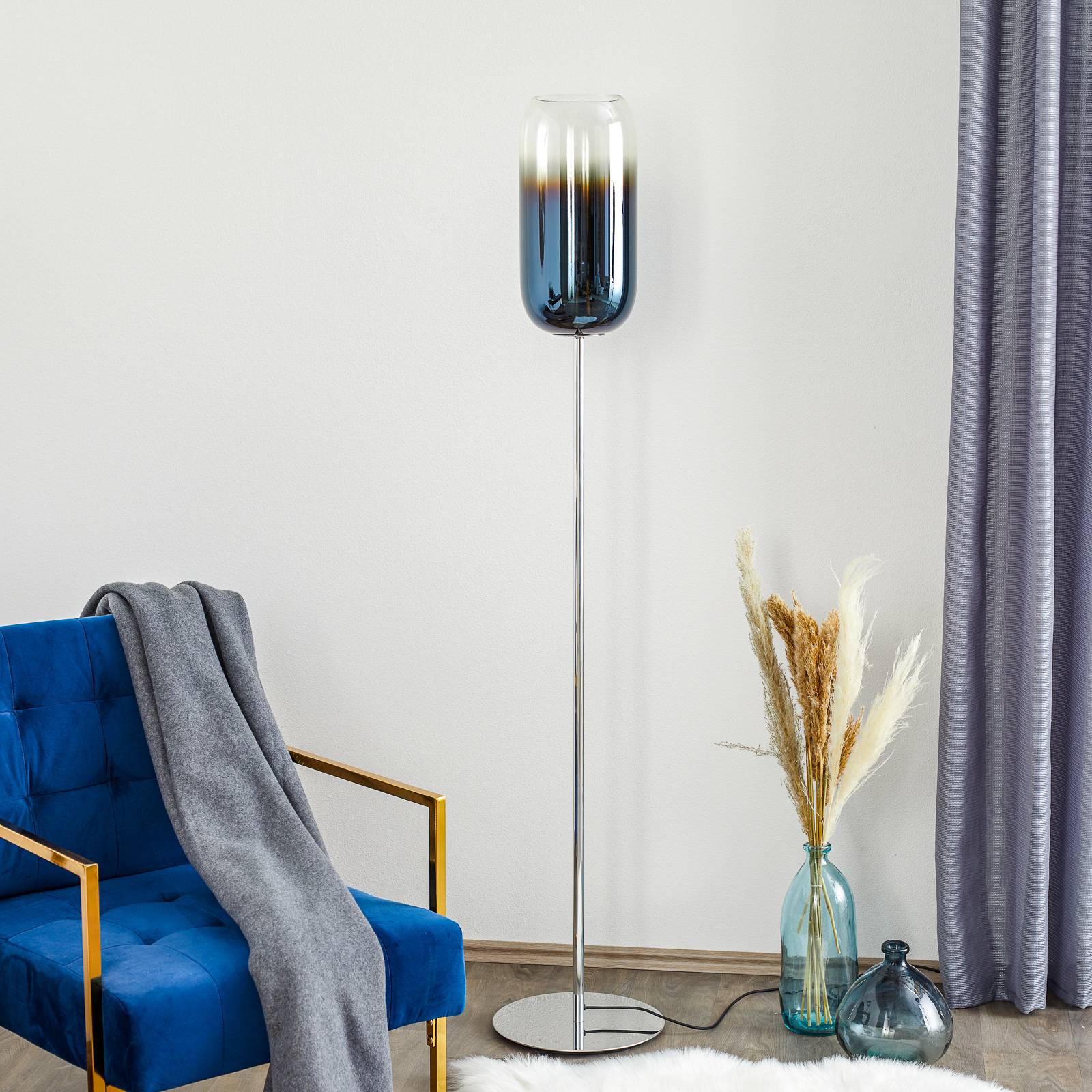 Artemide Gople Stehleuchte blau/silber von Artemide