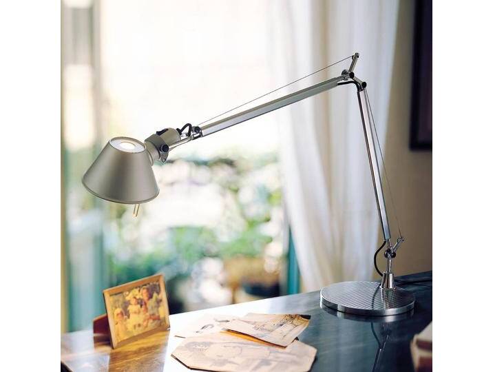 Artemide LED Schreibtischlampe Tolomeo, dimmbar, alu / grau / zink, für Arbeitszimmer / Büro, Aluminium, Design, LED Tischlampe von Artemide
