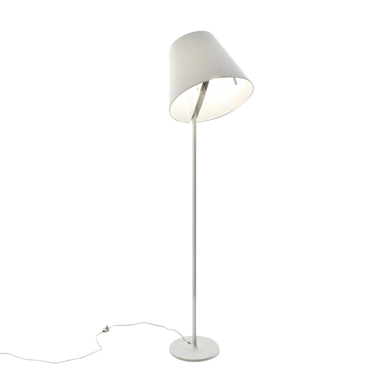 Artemide - Melampo Terra Stehleuchte - grau/grau/Schirm Seidensatin grau/Gestell Aluminium grau lackiert/H 137,5cm / Ø 35cm von Artemide