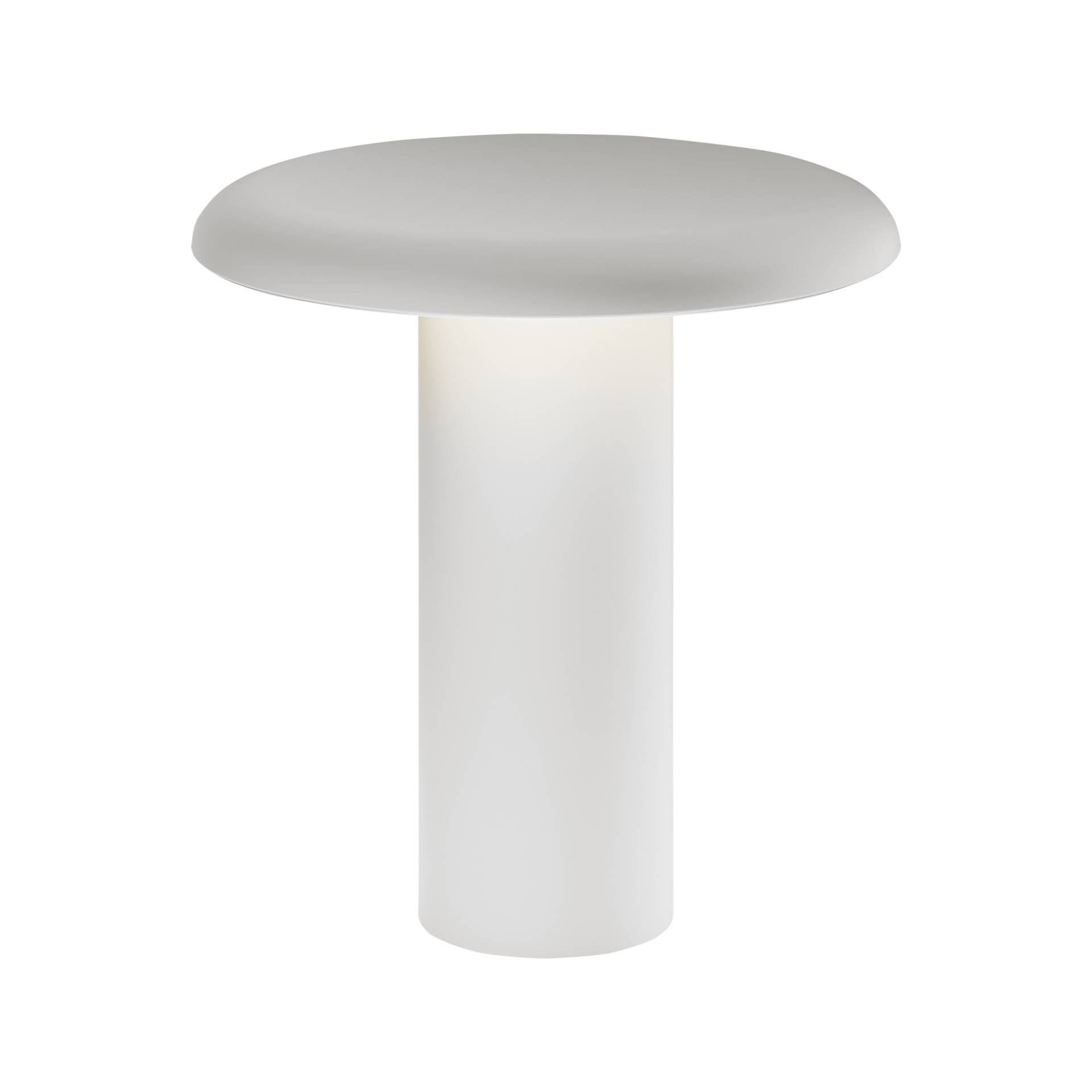Artemide - Takku LED Tischleute mit Akku - weiß lackiert/dimmbar/HxØ 19x18cm/mit LED Leuchtmittel fest verbaut/2,5W/120lm/3000K/Cri=90/3,7V von Artemide