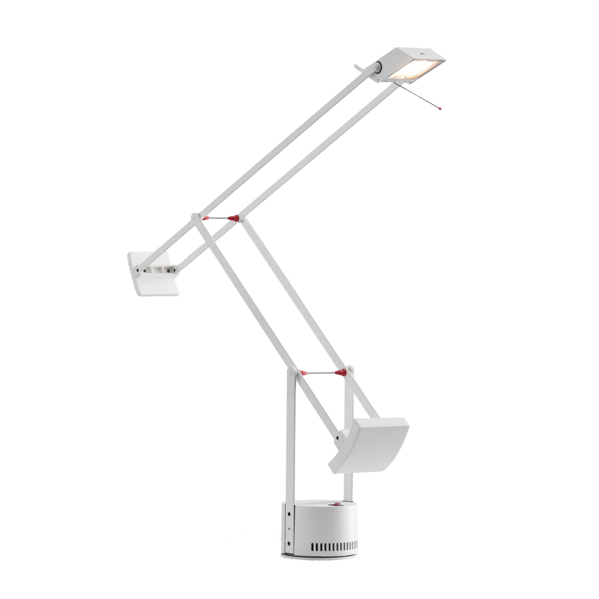 Artemide - Tizio Schreibtischleuchte - weiß/lackiert/BxH 78x66cm/mit GY6.35 Fassung/dimmbar/ohne Leuchtmittel von Artemide